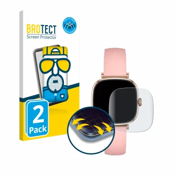 Vorderseite einer Produktverpackung mit dem Markenlogo BROTECT. Daneben ist das Gerät KSIX Iria Smartwatch 1.7