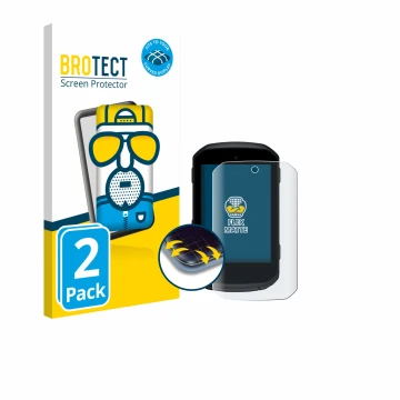 Vorderseite einer Produktverpackung mit dem Markenlogo BROTECT. Daneben ist das Gerät Garmin Edge 850 mit dem zugehörigen Disp