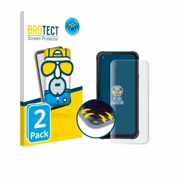 Vorderseite einer Produktverpackung mit dem Markenlogo BROTECT. Daneben ist das Gerät Hammer Blade V 5G mit dem zugehörigen Di