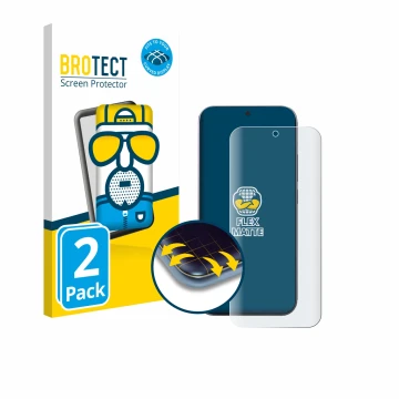 Vorderseite einer Produktverpackung mit dem Markenlogo BROTECT. Daneben ist das Gerät Xiaomi 17 Pro Max mit dem zugehörigen Di