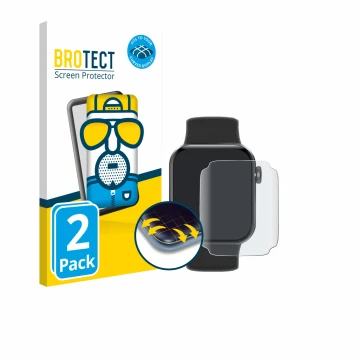 Vorderseite einer Produktverpackung mit dem Markenlogo BROTECT. Daneben ist das Gerät Aseeyirj Smartwatch 1.85