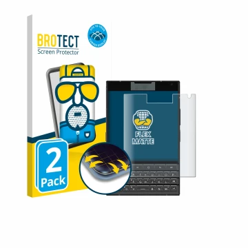 Vorderseite einer Produktverpackung mit dem Markenlogo BROTECT. Daneben ist das Gerät Unihertz Titan 2 mit dem zugehörigen Dis