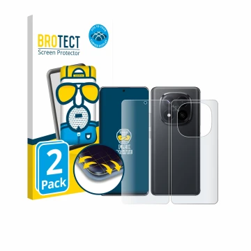 Vorderseite einer Produktverpackung mit dem Markenlogo BROTECT. Daneben ist das Gerät Xiaomi Redmi Note 14 Pro Plus 5G (Displa