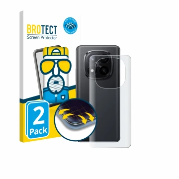 Vorderseite einer Produktverpackung mit dem Markenlogo BROTECT. Daneben ist das Gerät Xiaomi Redmi Note 14 Pro Plus 5G (Rückse