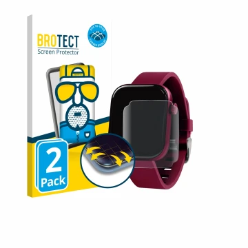 Vorderseite einer Produktverpackung mit dem Markenlogo BROTECT. Daneben ist das Gerät Reflex Active Berry AMOLED 1.85
