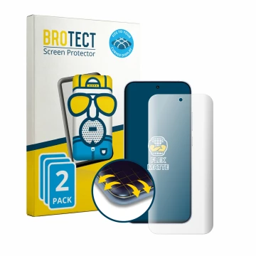 Vorderseite einer Produktverpackung mit dem Markenlogo BROTECT. Daneben ist das Gerät Oppo Reno 15 mit dem zugehörigen Display