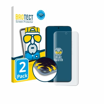 Vorderseite einer Produktverpackung mit dem Markenlogo BROTECT. Daneben ist das Gerät Honor 500 mit dem zugehörigen Displaysch