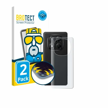 Vorderseite einer Produktverpackung mit dem Markenlogo BROTECT. Daneben ist das Gerät Xiaomi Redmi Note 14 Pro 4G (Rückseite) 