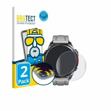 Vorderseite einer Produktverpackung mit dem Markenlogo BROTECT. Daneben ist das Gerät Doogee Anywise W1 Pro mit dem zugehörige