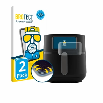 Vorderseite einer Produktverpackung mit dem Markenlogo BROTECT. Daneben ist das Gerät Philips Airfryer 5000 Series XXL 7,2L mi