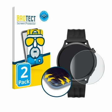 Vorderseite einer Produktverpackung mit dem Markenlogo BROTECT. Daneben ist das Gerät OnePlus Watch Lite mit dem zugehörigen D