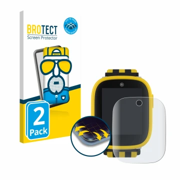 Vorderseite einer Produktverpackung mit dem Markenlogo BROTECT. Daneben ist das Gerät Xplora X6 Play BVB-Edition mit dem zugeh