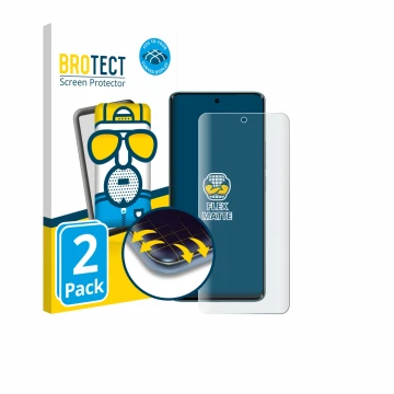 Vorderseite einer Produktverpackung mit dem Markenlogo BROTECT. Daneben ist das Gerät Xiaomi Poco M8 mit dem zugehörigen Displ