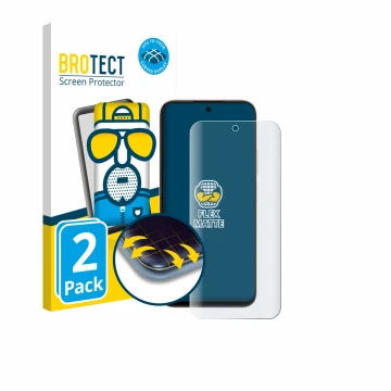 Vorderseite einer Produktverpackung mit dem Markenlogo BROTECT. Daneben ist das Gerät Oppo A6t Pro 4G mit dem zugehörigen Disp