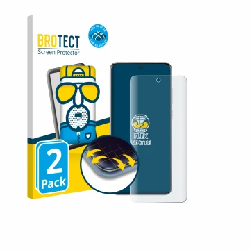 Vorderseite einer Produktverpackung mit dem Markenlogo BROTECT. Daneben ist das Gerät Vivo X200T mit dem zugehörigen Displaysc