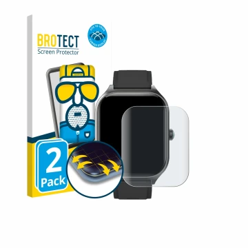 Vorderseite einer Produktverpackung mit dem Markenlogo BROTECT. Daneben ist das Gerät FORRLITE Smartwatch 2.01