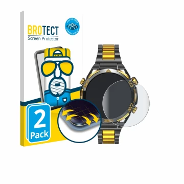 Vorderseite einer Produktverpackung mit dem Markenlogo BROTECT. Daneben ist das Gerät Blackview W90 Pro mit dem zugehörigen Di