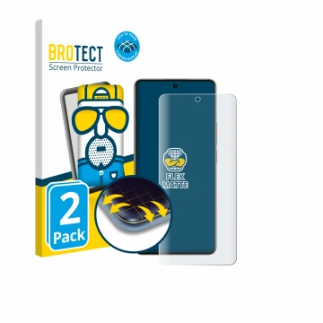Vorderseite einer Produktverpackung mit dem Markenlogo BROTECT. Daneben ist das Gerät realme 16 Pro Plus mit dem zugehörigen D