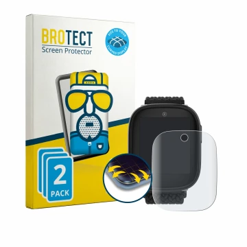 Vorderseite einer Produktverpackung mit dem Markenlogo BROTECT. Daneben ist das Gerät Xplora X6 Play eSIM (2. Generation) mit 