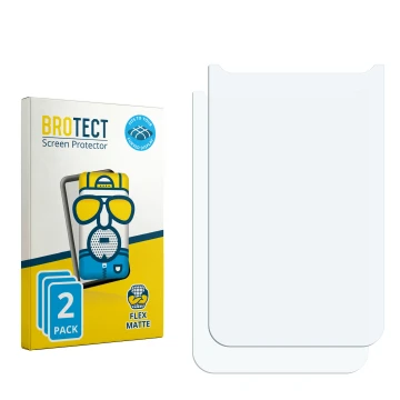 Vorderseite einer Produktverpackung mit dem Markenlogo BROTECT. Daneben ist der zugehörige Displayschutz.