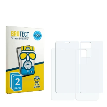 Vorderseite einer Produktverpackung mit dem Markenlogo BROTECT. Daneben ist der zugehörige Displayschutz.