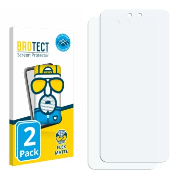 Vorderseite einer Produktverpackung mit dem Markenlogo BROTECT. Daneben ist der zugehörige Displayschutz.