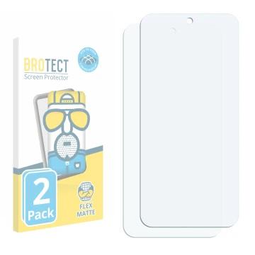 Vorderseite einer Produktverpackung mit dem Markenlogo BROTECT. Daneben ist der zugehörige Displayschutz.