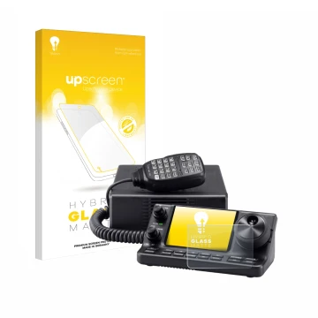 Vorderseite einer Produktverpackung mit dem Markenlogo upscreen. Daneben ist das Gerät Icom IC-7100 mit dem zugehörigen Displa