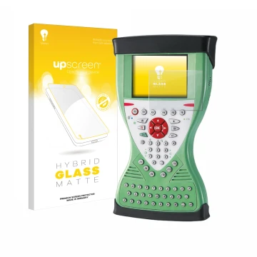 Vorderseite einer Produktverpackung mit dem Markenlogo upscreen. Daneben ist das Gerät Leica Viva Controller CS15 mit dem zuge