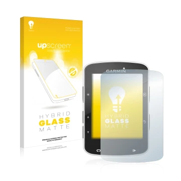 Vorderseite einer Produktverpackung mit dem Markenlogo upscreen. Daneben ist das Gerät Garmin Edge 520 mit dem zugehörigen Dis