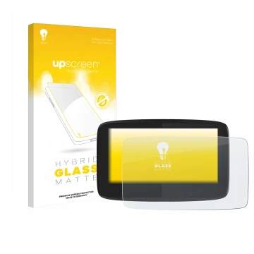 Vorderseite einer Produktverpackung mit dem Markenlogo upscreen. Daneben ist das Gerät TomTom GO 620 mit dem zugehörigen Displ