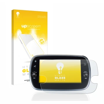 Vorderseite einer Produktverpackung mit dem Markenlogo upscreen. Daneben ist das Gerät Fiat 500 Abarth Uconnet 7