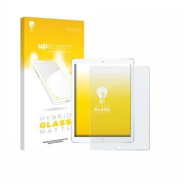 Vorderseite einer Produktverpackung mit dem Markenlogo upscreen. Daneben ist das Gerät Apple iPad Pro 10.5