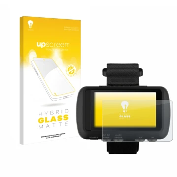 Vorderseite einer Produktverpackung mit dem Markenlogo upscreen. Daneben ist das Gerät Garmin Foretrex 601 mit dem zugehörigen