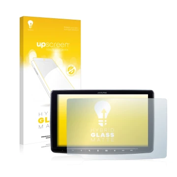Vorderseite einer Produktverpackung mit dem Markenlogo upscreen. Daneben ist das Gerät Alpine iLX-F903D 9