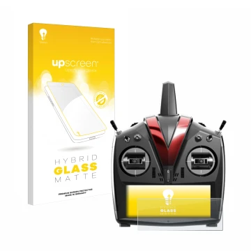 Vorderseite einer Produktverpackung mit dem Markenlogo upscreen. Daneben ist das Gerät VBar Control Touch mit dem zugehörigen 