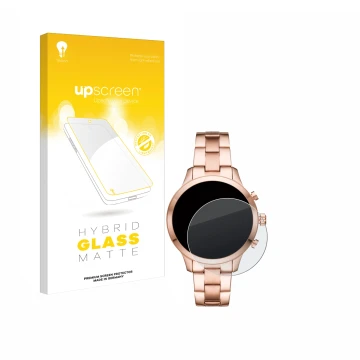 Vorderseite einer Produktverpackung mit dem Markenlogo upscreen. Daneben ist das Gerät Michael Kors Access Runway (41 mm) mit 