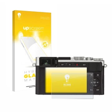 Vorderseite einer Produktverpackung mit dem Markenlogo upscreen. Daneben ist das Gerät Leica D-Lux 7 mit dem zugehörigen Displ