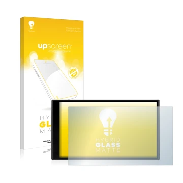 Vorderseite einer Produktverpackung mit dem Markenlogo upscreen. Daneben ist das Gerät Garmin DriveSmart 65 mit dem zugehörige