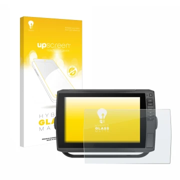 Vorderseite einer Produktverpackung mit dem Markenlogo upscreen. Daneben ist das Gerät Garmin ECHOMAP Ultra 102sv mit dem zuge