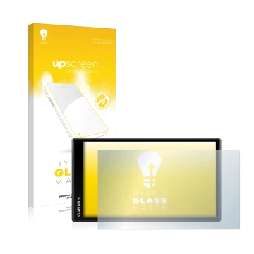 Vorderseite einer Produktverpackung mit dem Markenlogo upscreen. Daneben ist das Gerät Garmin Camper 780 mit dem zugehörigen D