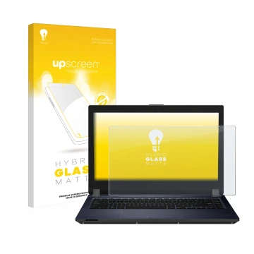 Vorderseite einer Produktverpackung mit dem Markenlogo upscreen. Daneben ist das Gerät ASUS AsusPro P1440 mit dem zugehörigen 