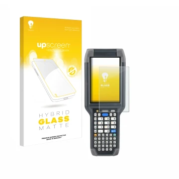 Vorderseite einer Produktverpackung mit dem Markenlogo upscreen. Daneben ist das Gerät Honeywell Dolphin CK65 mit dem zugehöri