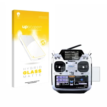 Vorderseite einer Produktverpackung mit dem Markenlogo upscreen. Daneben ist das Gerät Robbe Futaba T32MZ mit dem zugehörigen 