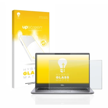 Vorderseite einer Produktverpackung mit dem Markenlogo upscreen. Daneben ist das Gerät Dell Latitude 7300 mit dem zugehörigen 