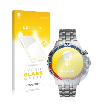 Vorderseite einer Produktverpackung mit dem Markenlogo upscreen. Daneben ist das Gerät Fossil Garrett HR (5. Gen) mit dem zuge