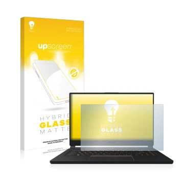 Vorderseite einer Produktverpackung mit dem Markenlogo upscreen. Daneben ist das Gerät MSI GS65 8SF-264DC mit dem zugehörigen 