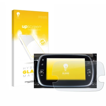 Vorderseite einer Produktverpackung mit dem Markenlogo upscreen. Daneben ist das Gerät Fiat 595 Abarth Uconnect 7