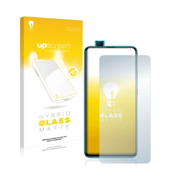 Vorderseite einer Produktverpackung mit dem Markenlogo upscreen. Daneben ist das Gerät Xiaomi Poco F2 Pro mit dem zugehörigen 