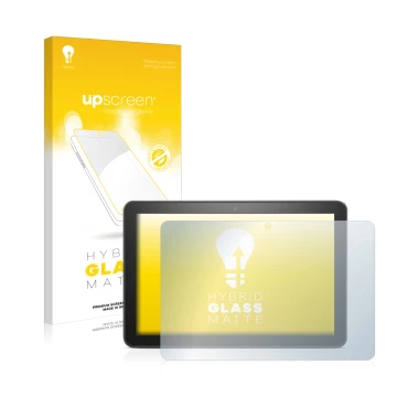 Vorderseite einer Produktverpackung mit dem Markenlogo upscreen. Daneben ist das Gerät Amazon Fire HD 8 Plus 2020 (10. Gen.) m